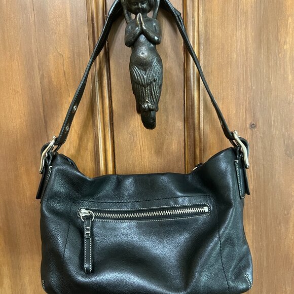 Coach Vintage Black Leather East West Legacy Tassel Hobo Shoulder Bag No. S-1417 - Picture 2 of 10